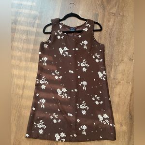 Vintage brown floral shift dress
